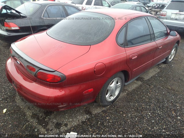 1FAFP53U7XG187200 - 1999 FORD TAURUS SE RED photo 4