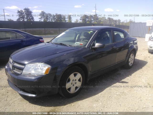 1B3LC46K68N647331 - 2008 DODGE AVENGER SE BLUE photo 2