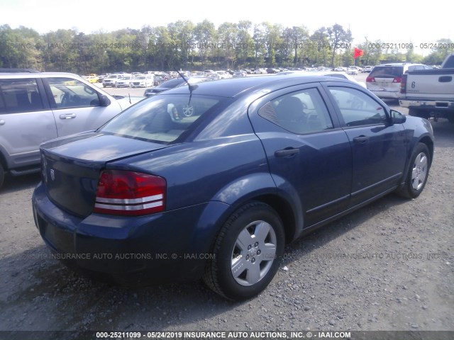 1B3LC46K68N647331 - 2008 DODGE AVENGER SE BLUE photo 4