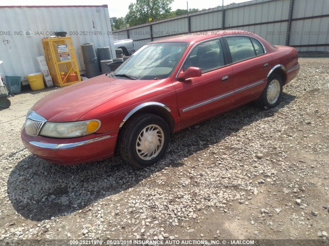 1LNFM97V0WY628201 - 1998 LINCOLN CONTINENTAL  RED photo 2
