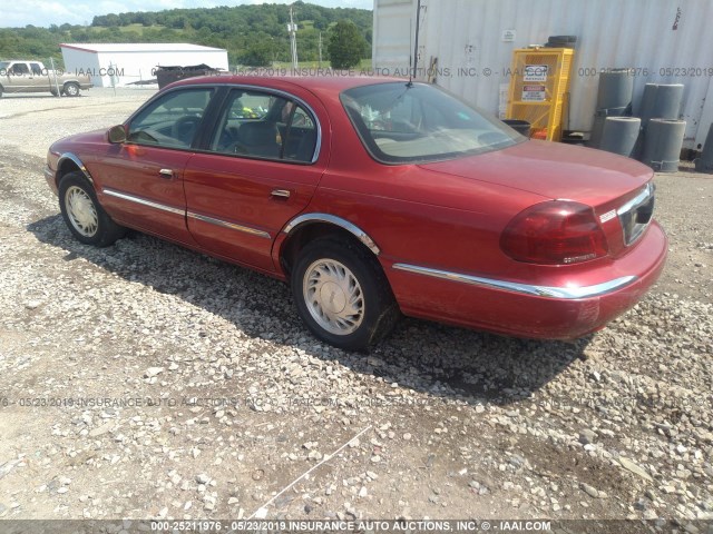 1LNFM97V0WY628201 - 1998 LINCOLN CONTINENTAL  RED photo 3