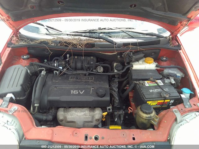 KL1TD66696B535929 - 2006 CHEVROLET AVEO LS RED photo 10