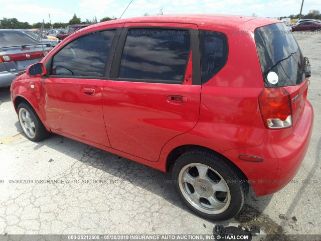 KL1TD66696B535929 - 2006 CHEVROLET AVEO LS RED photo 3