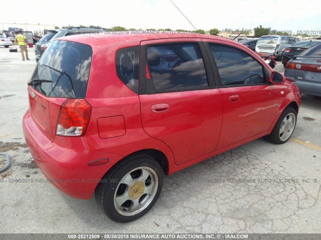 KL1TD66696B535929 - 2006 CHEVROLET AVEO LS RED photo 4