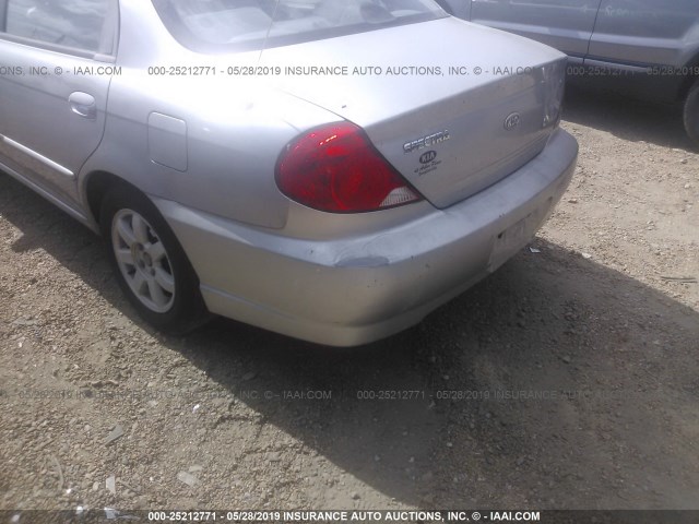 KNAFB121035256353 - 2003 KIA SPECTRA LS SILVER photo 6