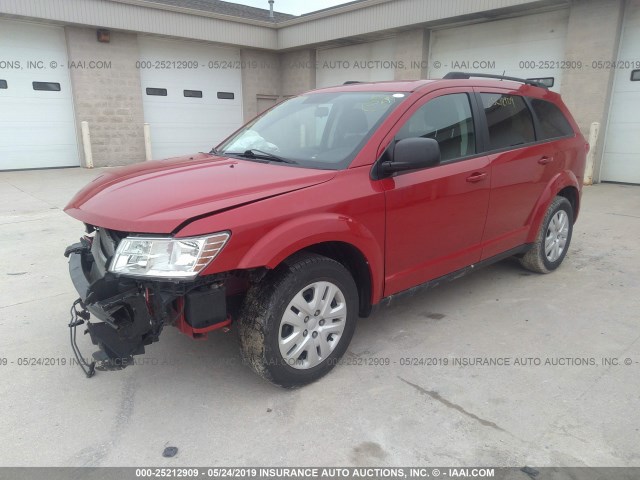 3C4PDCAB8FT552782 - 2015 DODGE JOURNEY SE RED photo 2