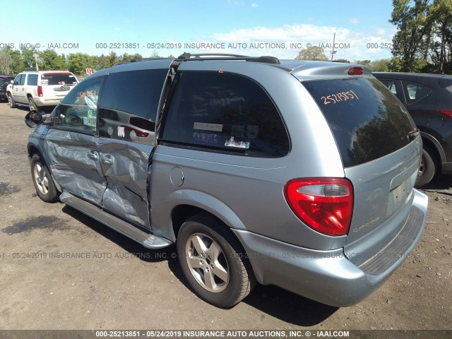 2D8GP44L55R580768 - 2005 DODGE GRAND CARAVAN SXT Light Blue photo 3