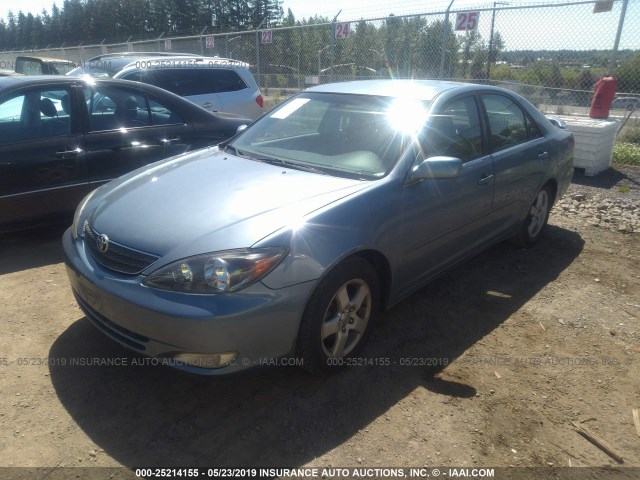 JTDBE32K120119706 - 2002 TOYOTA CAMRY LE/XLE/SE Light Blue photo 2