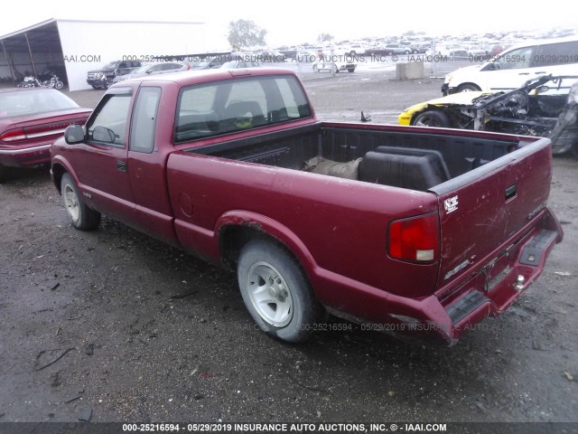 1GCCS19X3T8127442 - 1996 CHEVROLET S TRUCK S10 BURGUNDY photo 3