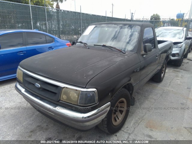 1FTCR10AXVUB14007 - 1997 FORD RANGER BLACK photo 2