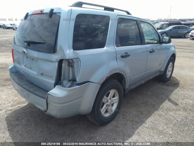 1FMCU49389KA99914 - 2009 FORD ESCAPE HYBRID Light Blue photo 4