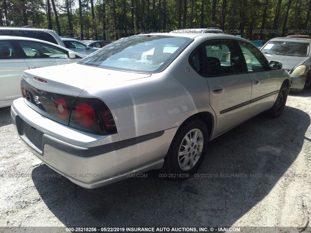 2G1WF55K459315874 - 2005 CHEVROLET IMPALA SILVER photo 4