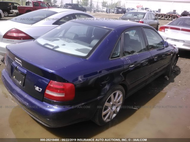 WAUDC68D51A109680 - 2001 AUDI A4 1.8T QUATTRO BLUE photo 4