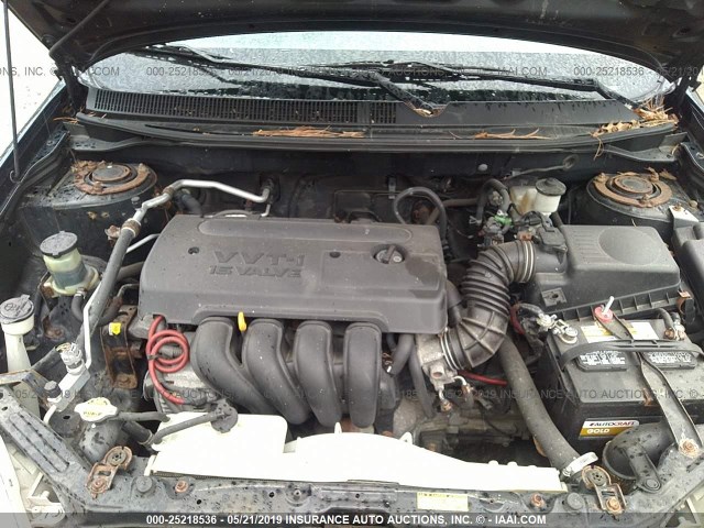 2T1KR32E65C353140 - 2005 TOYOTA COROLLA MATRIX XR BLACK photo 10