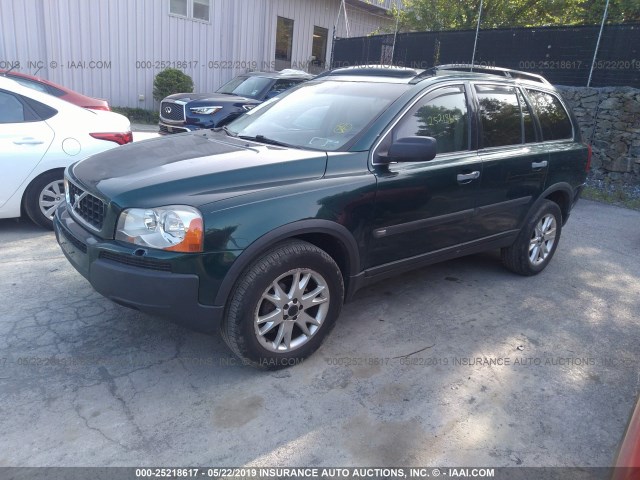 YV1CZ91H241040537 - 2004 VOLVO XC90 T6 GREEN photo 2