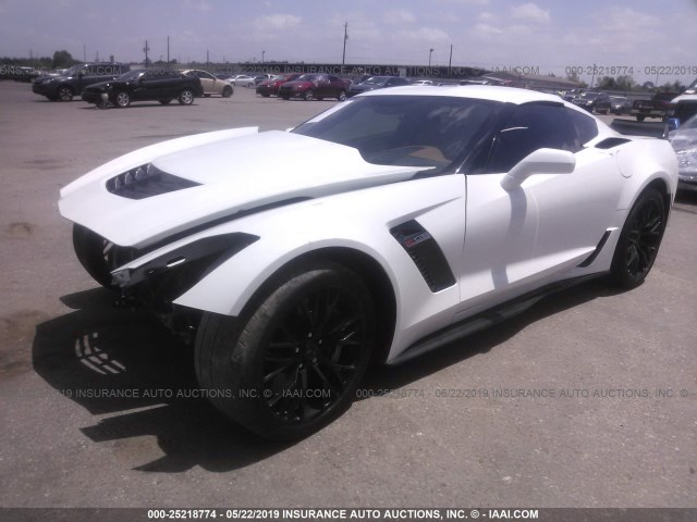 1G1YT2D67K5603501 - 2019 CHEVROLET CORVETTE Z06/3LZ WHITE photo 2