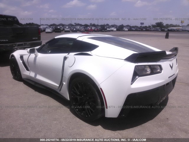 1G1YT2D67K5603501 - 2019 CHEVROLET CORVETTE Z06/3LZ WHITE photo 3