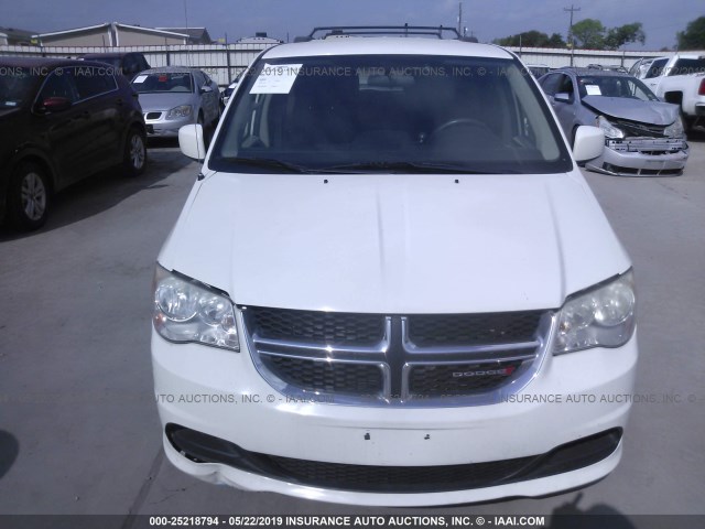 2C4RDGCG8DR523162 - 2013 DODGE GRAND CARAVAN SXT WHITE photo 6