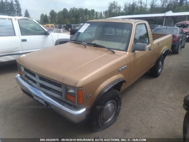 1B7FR14M2HS420765 - 1987 DODGE DAKOTA BROWN photo 2