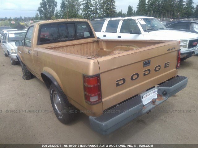 1B7FR14M2HS420765 - 1987 DODGE DAKOTA BROWN photo 3