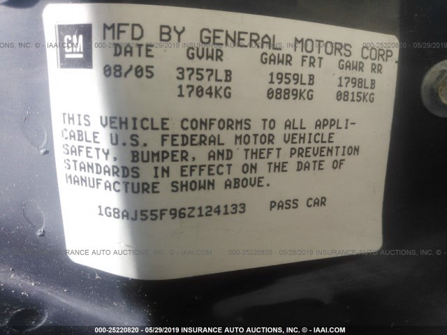 1G8AJ55F96Z124133 - 2006 SATURN ION LEVEL 2 绿色 照片 9