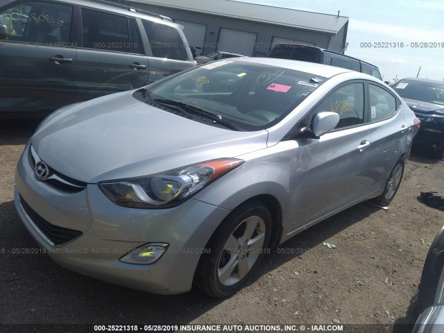 5NPDH4AE5DH193539 - 2013 HYUNDAI ELANTRA GLS/LIMITED SILVER photo 2