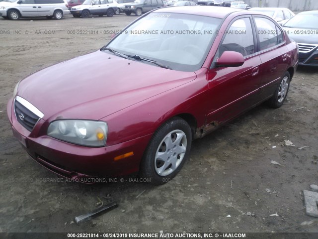 KMHDN46D14U712578 - 2004 HYUNDAI ELANTRA GLS/GT RED photo 2