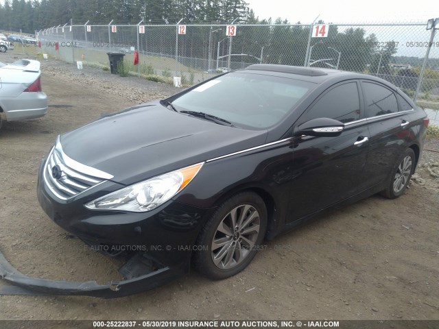 5NPEC4AB4EH865603 - 2014 HYUNDAI SONATA SE/LIMITED BLACK photo 2