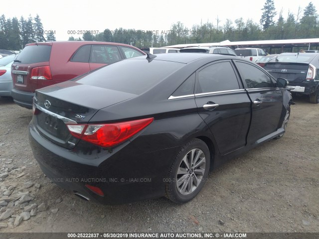 5NPEC4AB4EH865603 - 2014 HYUNDAI SONATA SE/LIMITED BLACK photo 4