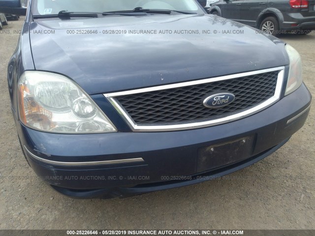 1FAFP26166G187445 - 2006 FORD FIVE HUNDRED SE BLUE photo 6