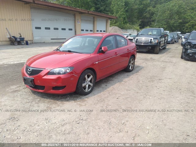 JM1BK12G961456472 - 2006 MAZDA 3 I RED photo 2