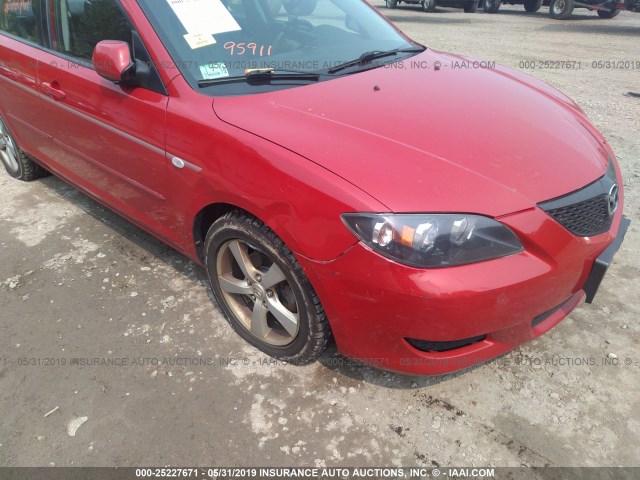 JM1BK12G961456472 - 2006 MAZDA 3 I RED photo 6