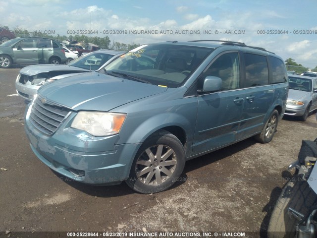 2A8HR54PX8R692453 - 2008 CHRYSLER TOWN & COUNTRY TOURING Light Blue photo 2