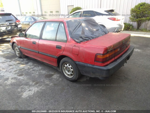 1HGED3646LA021201 - 1990 HONDA CIVIC DX RED photo 3