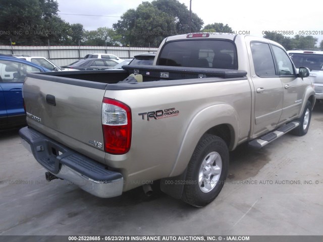 5TBET34156S504222 - 2006 TOYOTA TUNDRA DOUBLE CAB SR5 GOLD photo 4