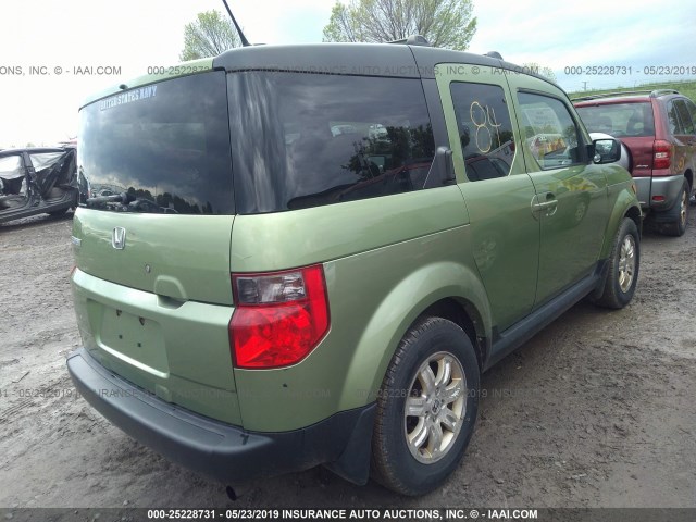 5J6YH28738L004301 - 2008 HONDA ELEMENT EX GREEN photo 4