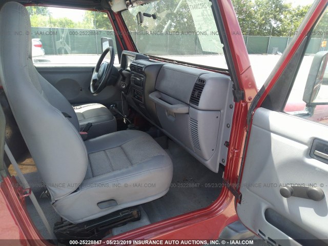 1J4FY29P7WP758359 - 1998 JEEP WRANGLER / TJ SE RED photo 5