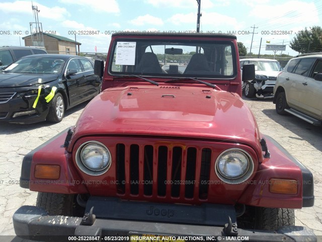 1J4FY29P7WP758359 - 1998 JEEP WRANGLER / TJ SE RED photo 6