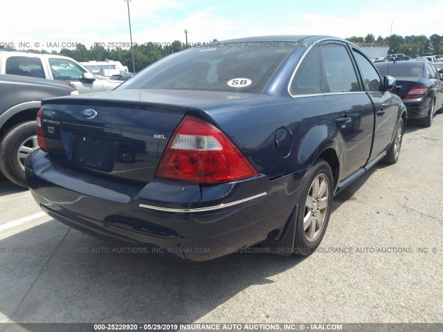 1FAFP24146G181470 - 2006 FORD FIVE HUNDRED SEL BLUE photo 4