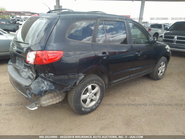 5NMSG13D17H061974 - 2007 HYUNDAI SANTA FE GLS BLUE photo 4