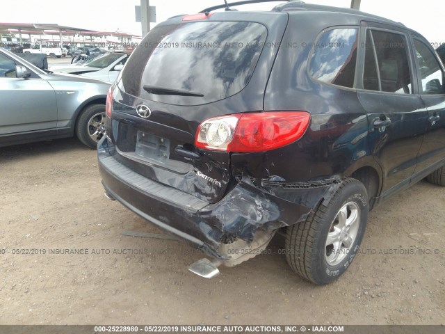 5NMSG13D17H061974 - 2007 HYUNDAI SANTA FE GLS BLUE photo 6