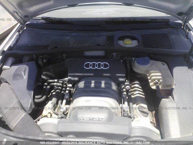 WAUJT64B34N013972 - 2004 AUDI A6 3 SILVER photo 10