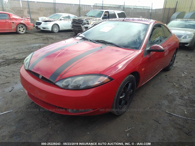 1ZWFT61L3Y5614383 - 2000 MERCURY COUGAR V6 RED photo 2