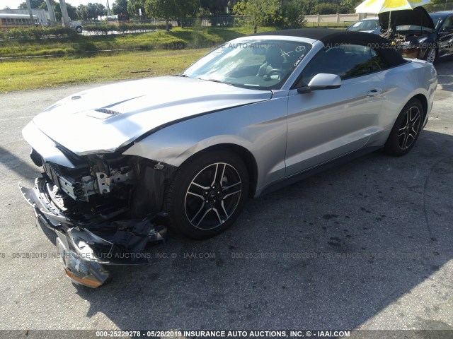 1FATP8UH2K5158391 - 2019 FORD MUSTANG SILVER photo 2