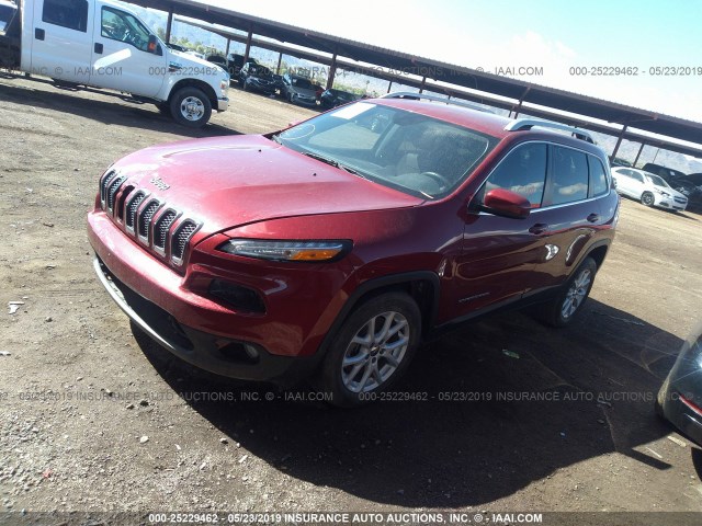 1C4PJLCB9HW521933 - 2017 JEEP CHEROKEE LATITUDE BURGUNDY photo 2