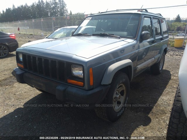 1J4FJ68SXVL561211 - 1997 JEEP CHEROKEE SPORT BLUE photo 2