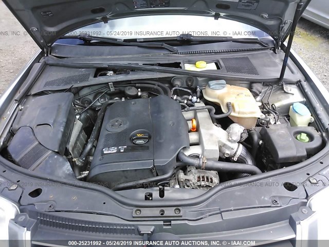 WVWPD63BX4E347623 - 2004 VOLKSWAGEN PASSAT GLS GRAY photo 10