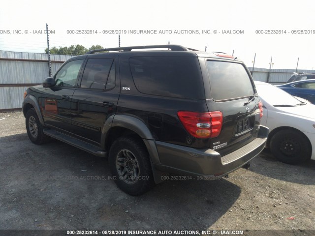 5TDZT34A13S179685 - 2003 TOYOTA SEQUOIA SR5 BLACK photo 3