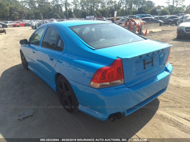 YV1RH527072643156 - 2007 VOLVO S60 R BLUE photo 3