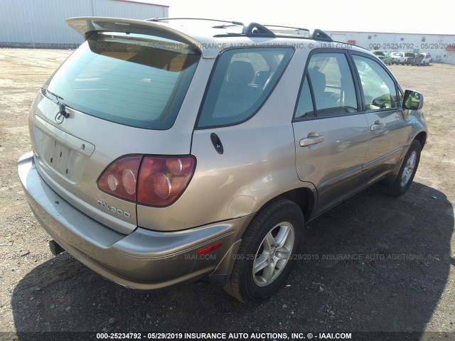 JT6HF10U8Y0160656 - 2000 LEXUS RX 300 TAN photo 4